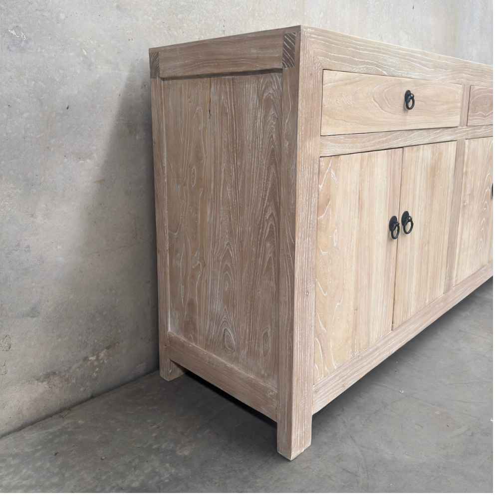 2 Drawer 4 Door Cabinet | Ceruse