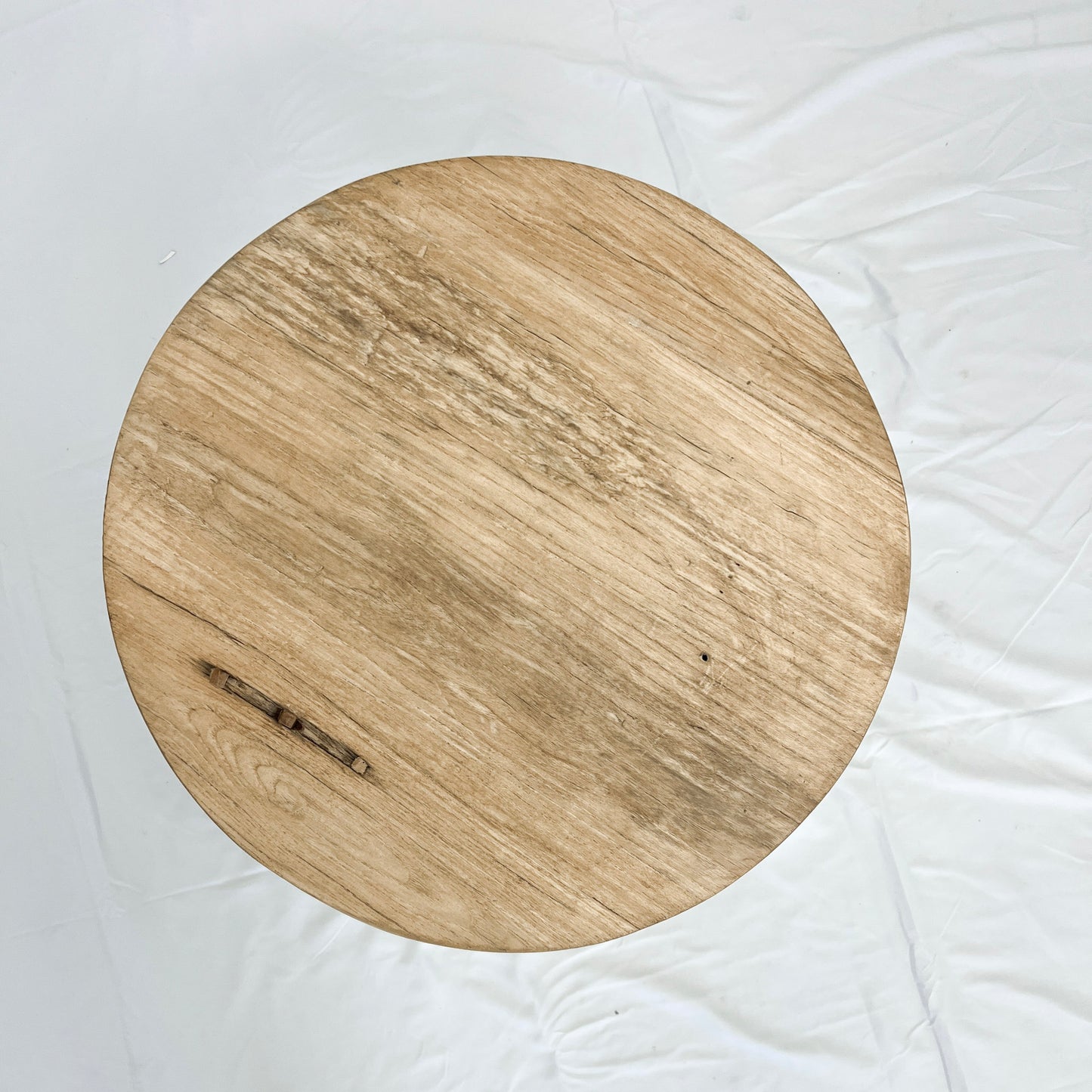 Low Round Elm Side Table | Reclaimed