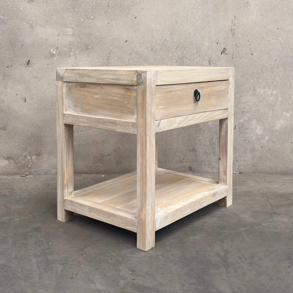 Bedside Square 1 Drawer No Door | Ceruse