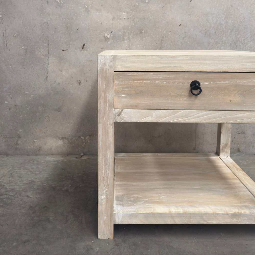 Bedside Square 1 Drawer No Door | Ceruse