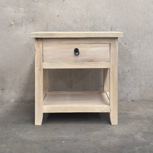 1 Drawer No Door Overhang Bedside with Shelf | Ceruse