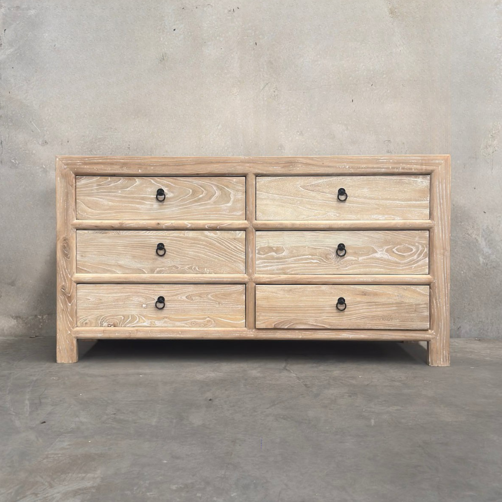 6 Drawer timber Cabinet | Ceruse
