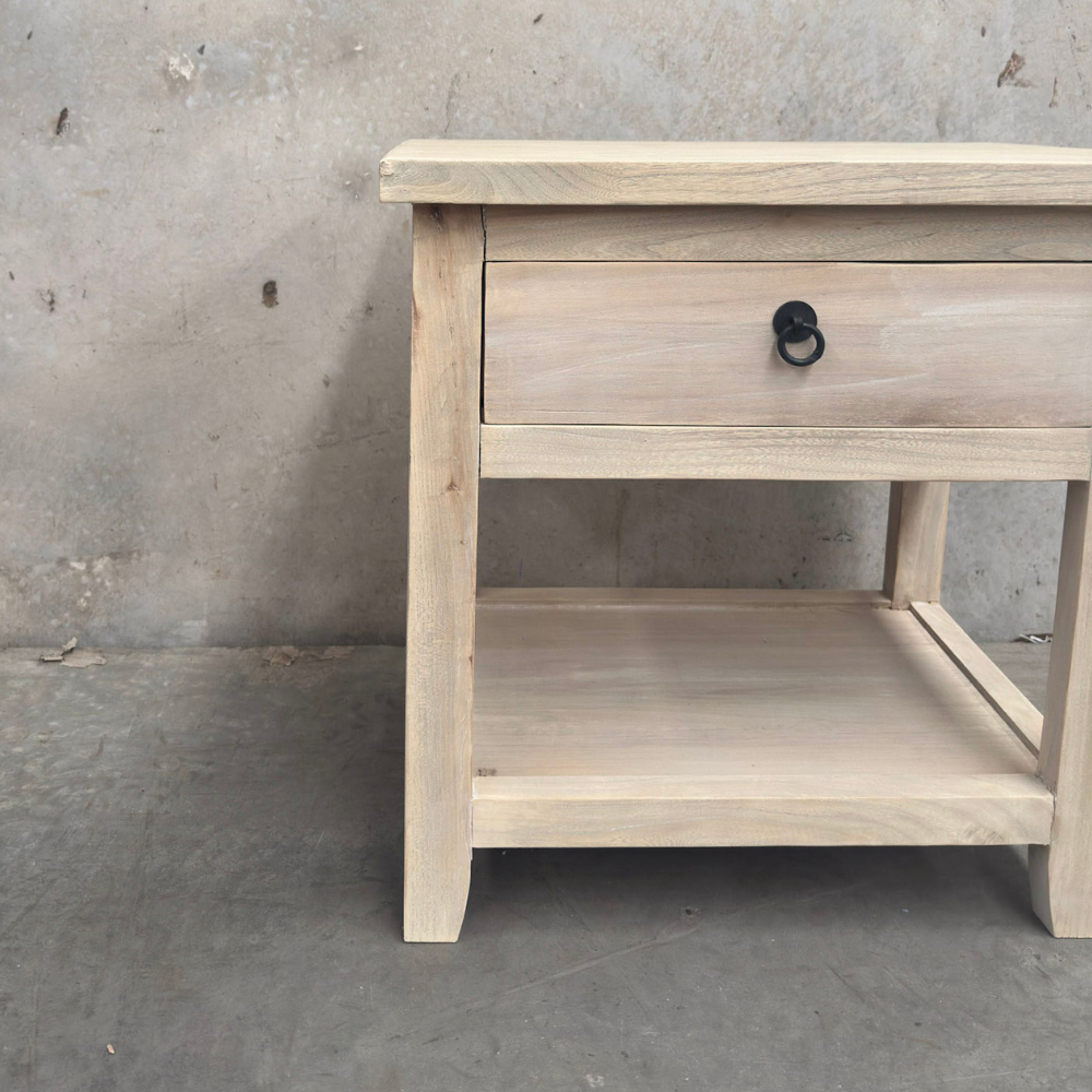 Bedside Overhang 1 Drawer w Shelf | Ceruse