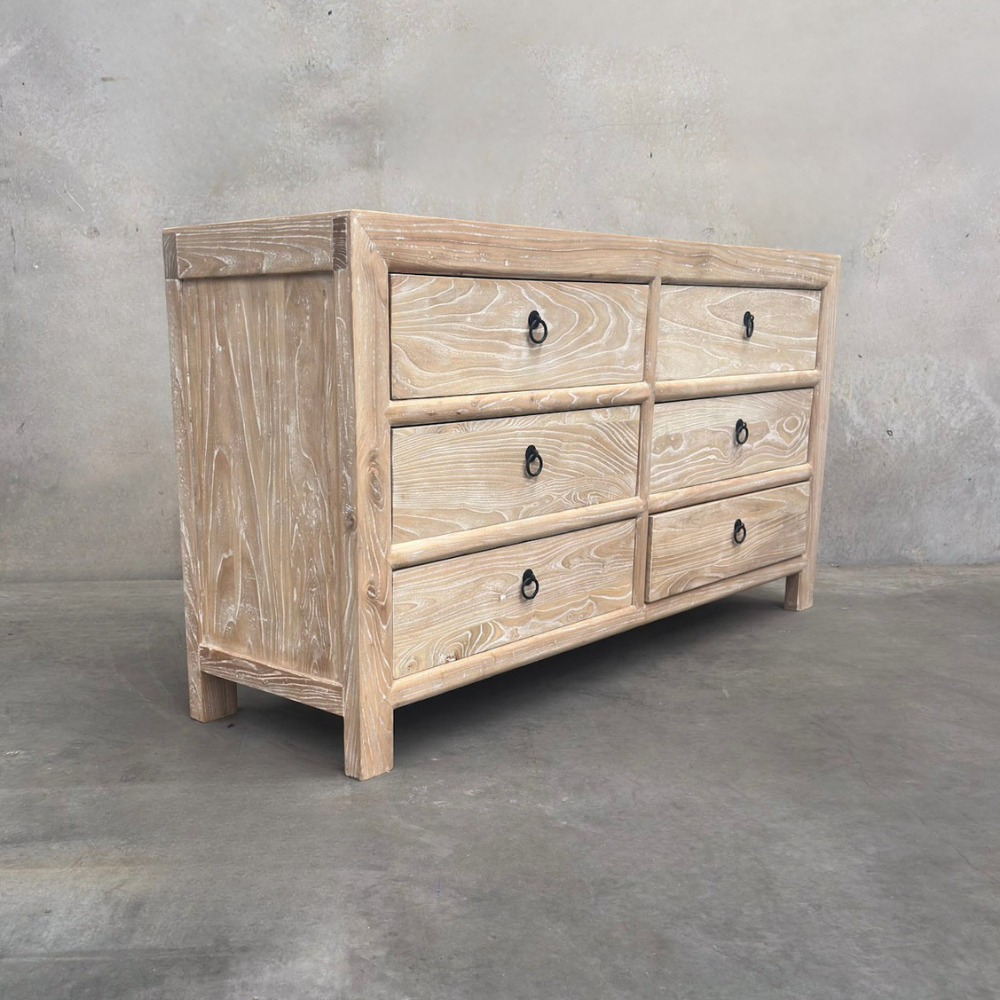 6 Drawer timber Cabinet | Ceruse