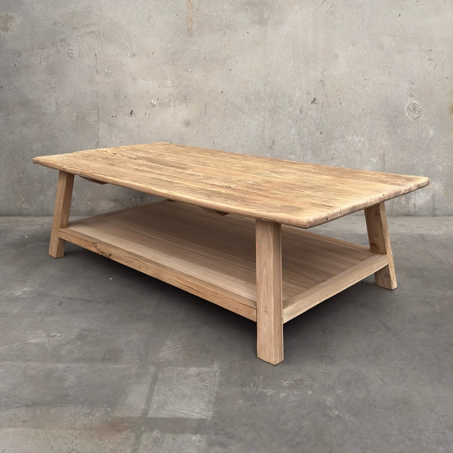 Elm Coffee Table with Shelf 1.6m | Reclaimed