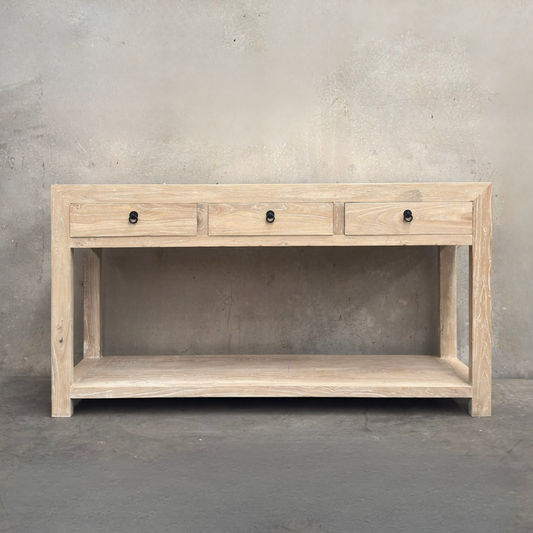 3 Drawer Console with Shelf | Ceruse