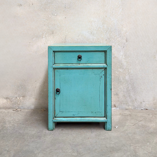 Lacquered Elm Bedside Teal
