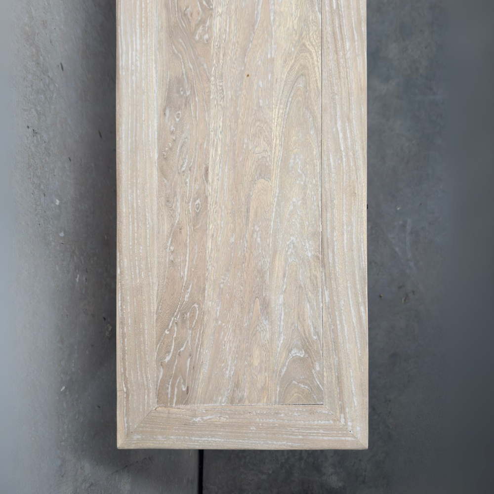 3 Drawer Console with Shelf Overhang | Ceruse