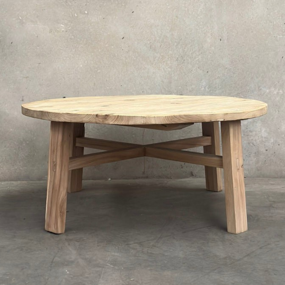Recycled Elm Coffee Table Round 1m | Reclaimed