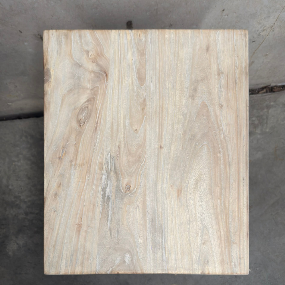 Low Square Timber Side Table | Ceruse