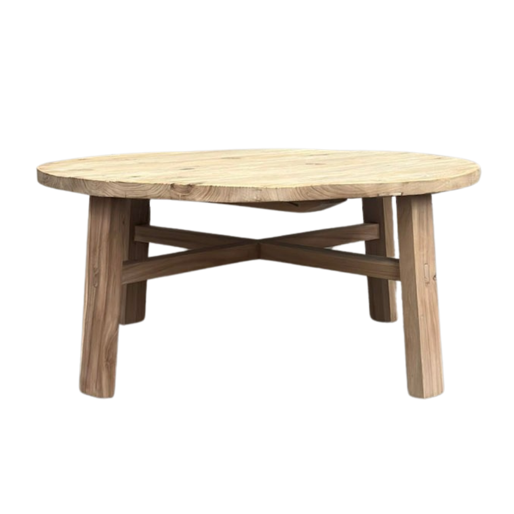Recycled Elm Coffee Table Round 1m | Reclaimed