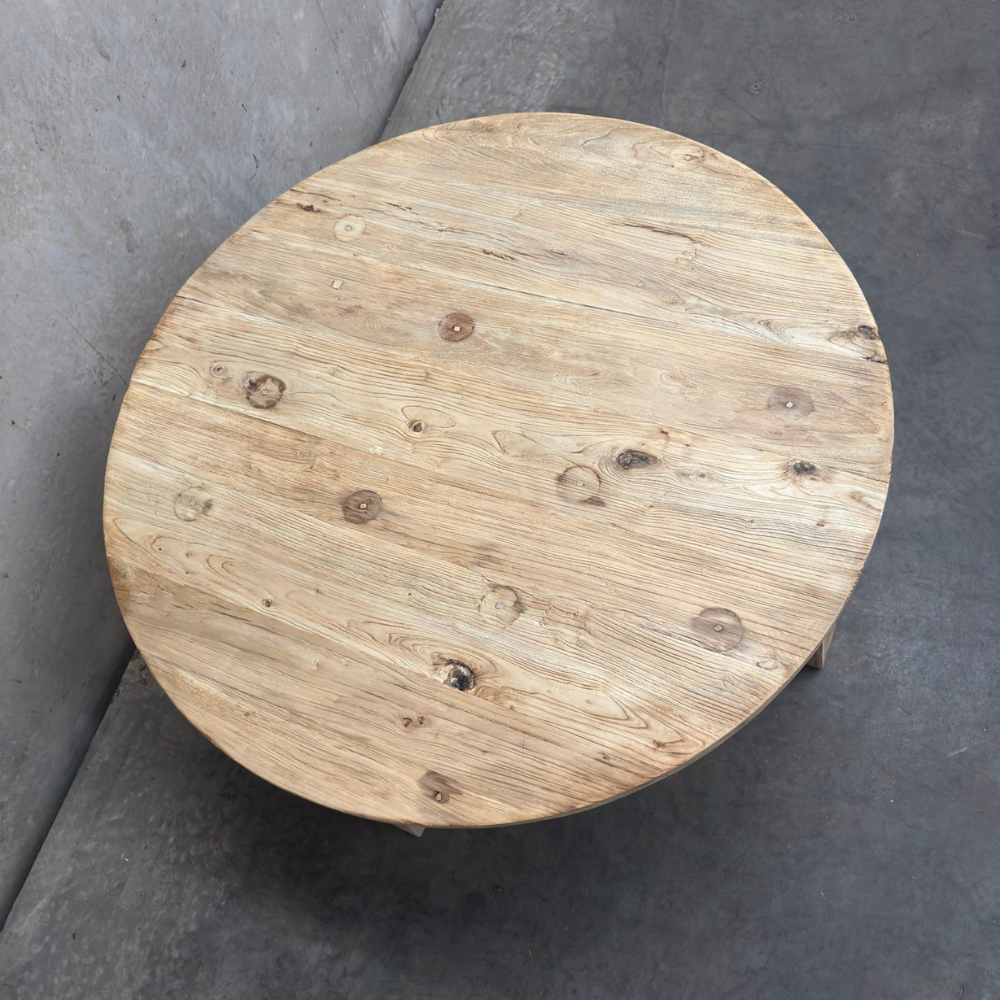 Recycled Elm Coffee Table Round 1m | Reclaimed