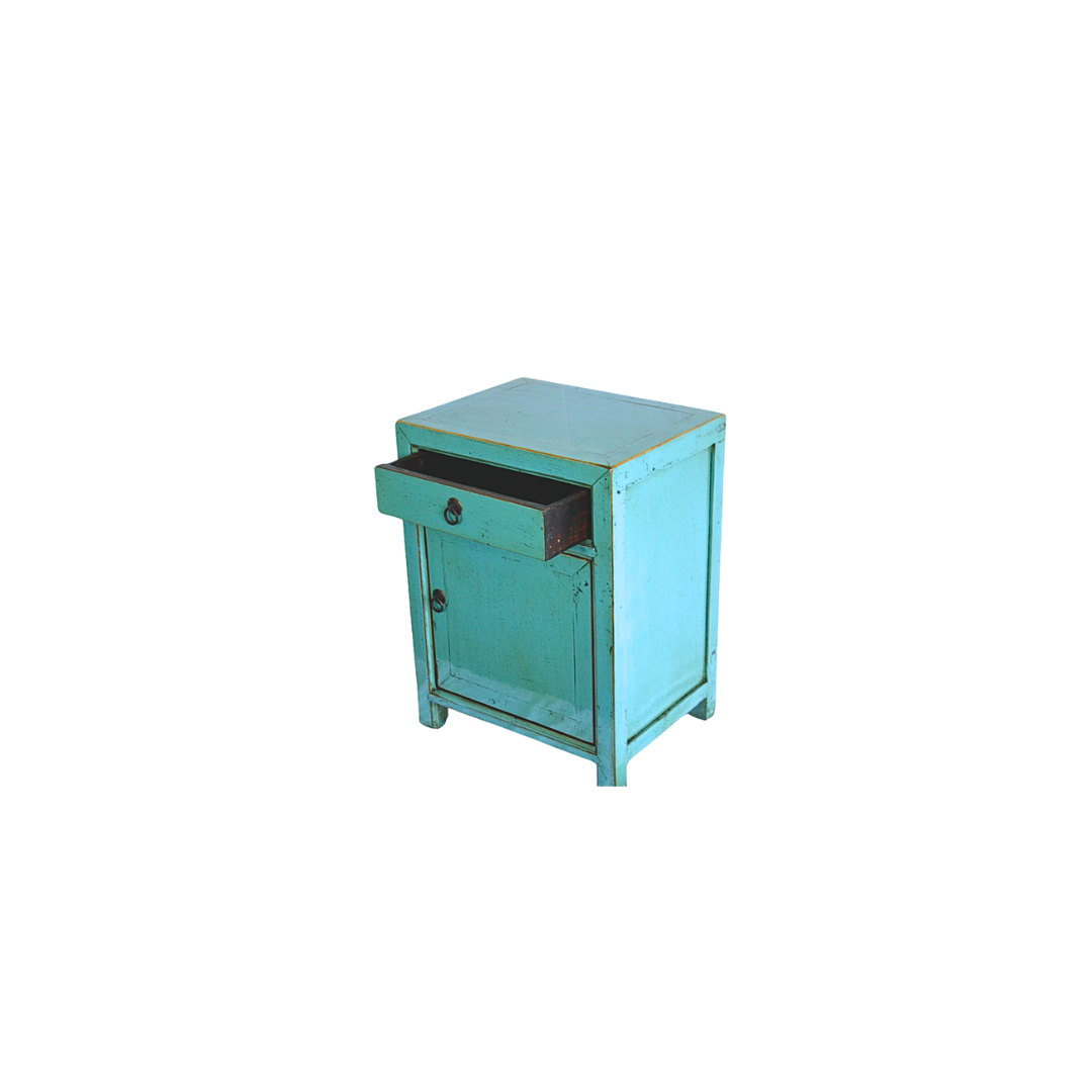 Lacquered Elm Bedside Teal_Asian Tide_Wholesale Furniture Supplier
