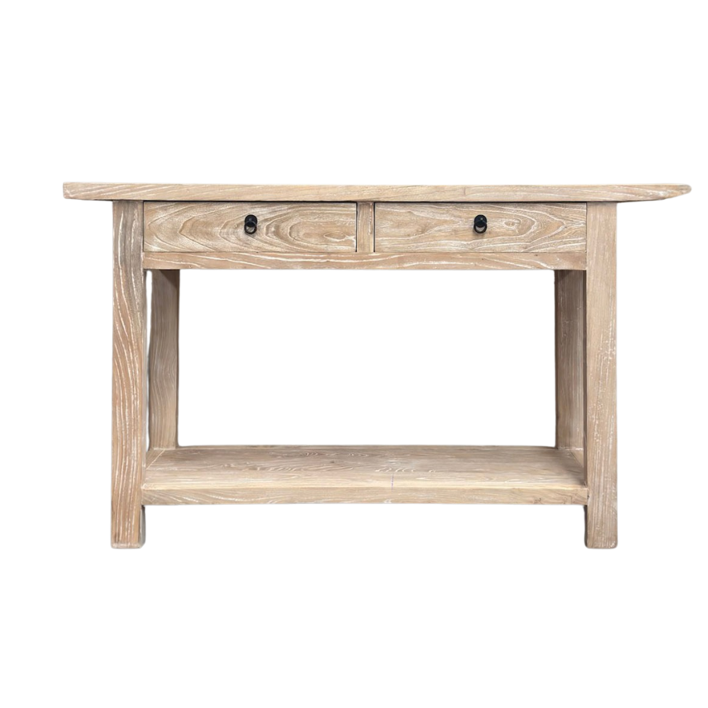 2 Drawer Console Overhang | Ceruse