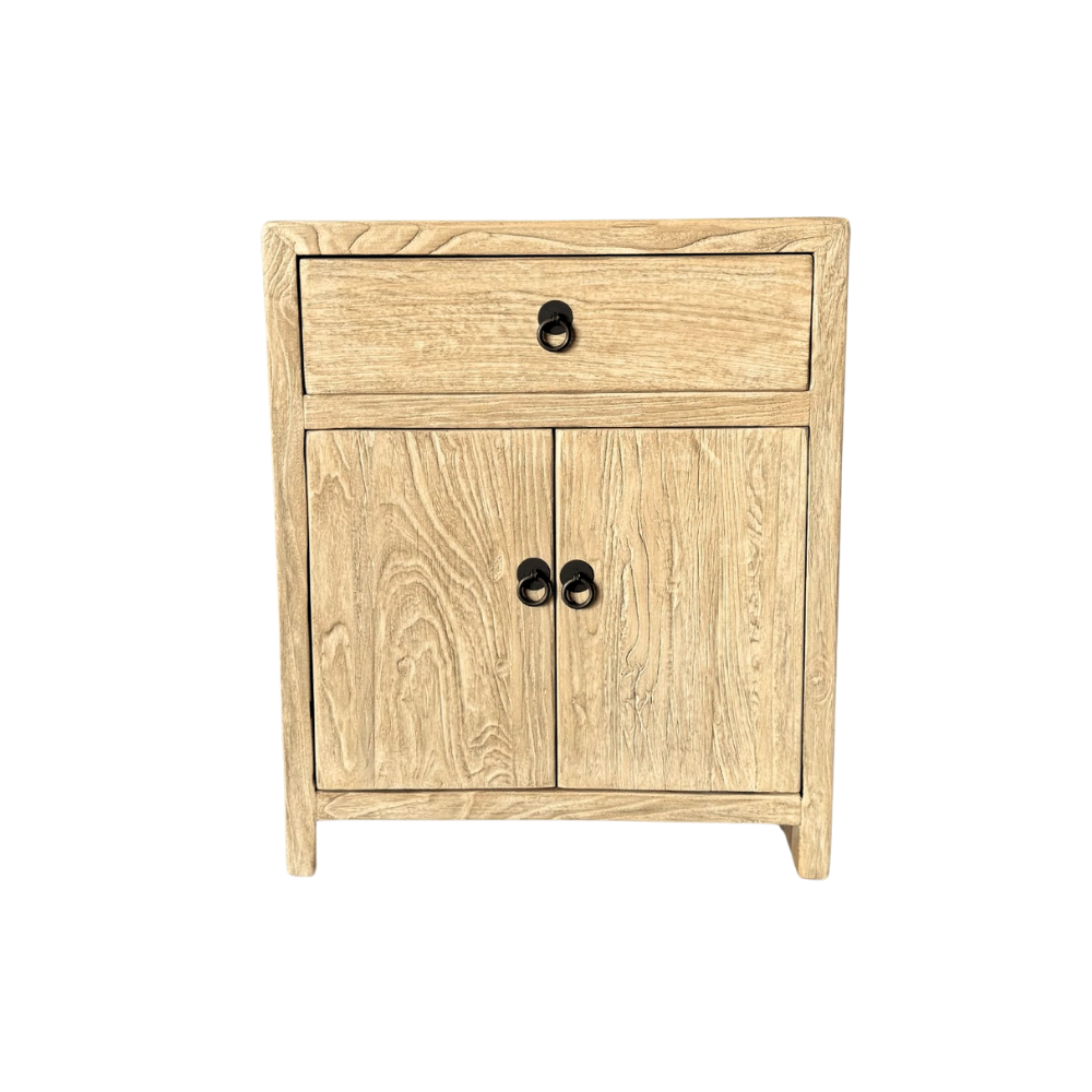 Reclaimed Elm Bedside 1 Drawer 2 Door_Asian Tide_Wholesale Furniture Supplier