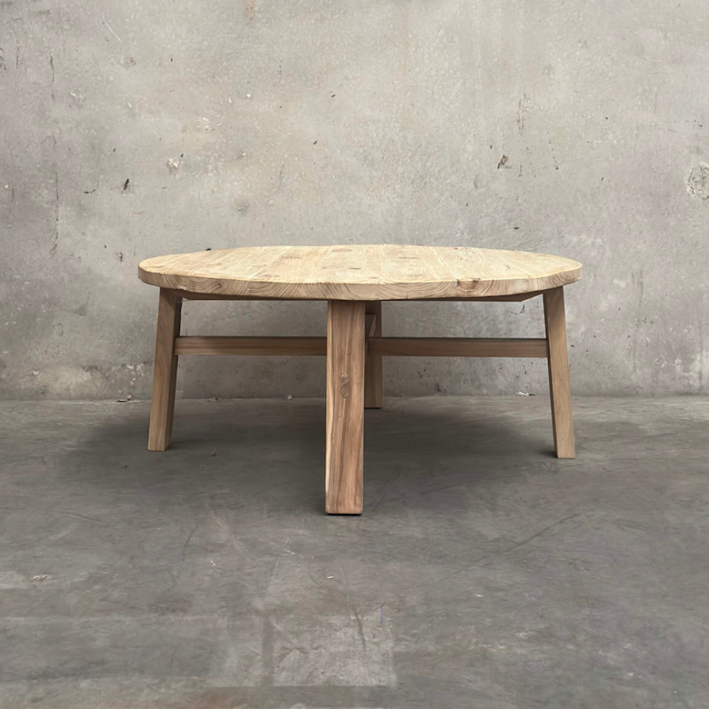 Recycled Elm Coffee Table Round 1m | Reclaimed