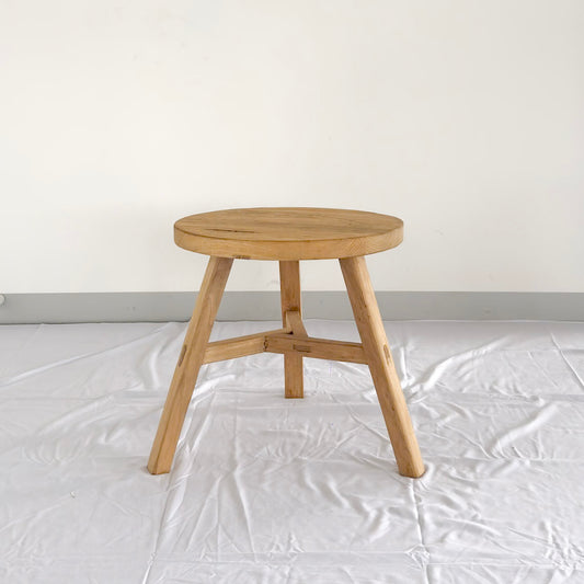 Low Round Elm Side Table | Reclaimed