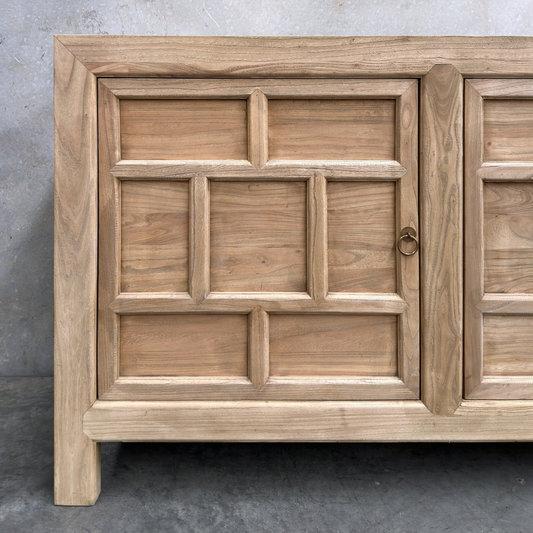 3 Door Cabinet Lattice Cabinet | Natural