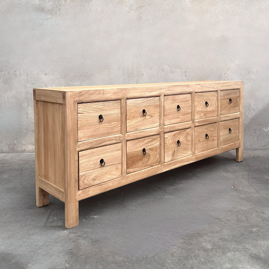 10 Drawer Cabinet | Natural