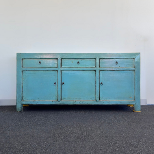 3 Drawer 3 Door Teal Buffet | Painted