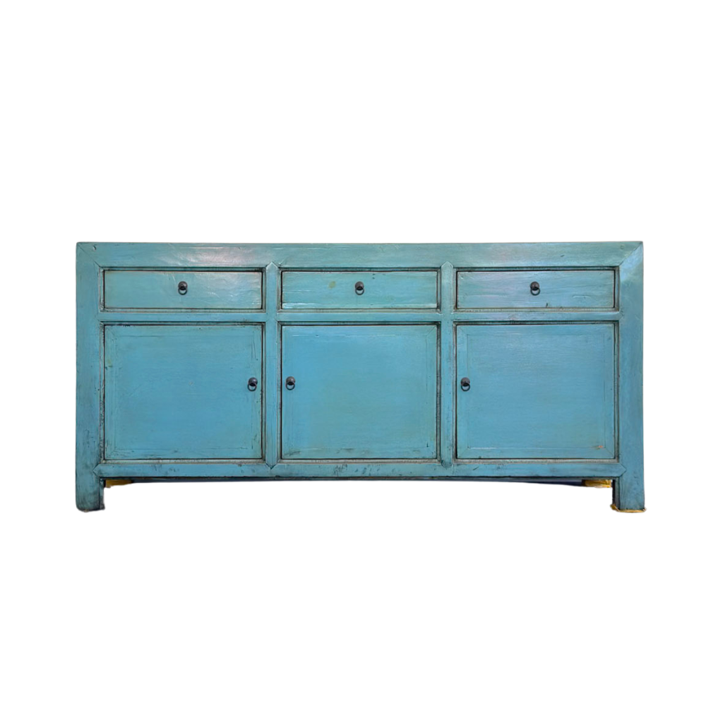 3 Drawer 3 Door Teal Buffet | Painted