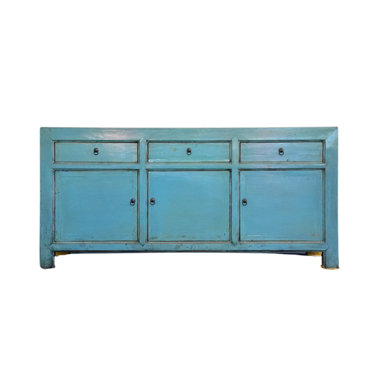 3 Drawer 3 Door Teal Buffet | Painted