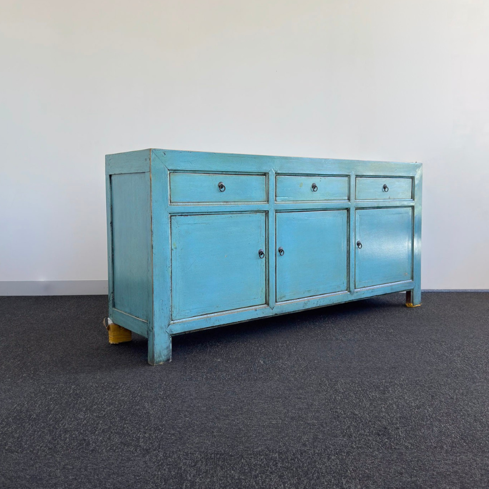 3 Drawer 3 Door Teal Buffet | Painted