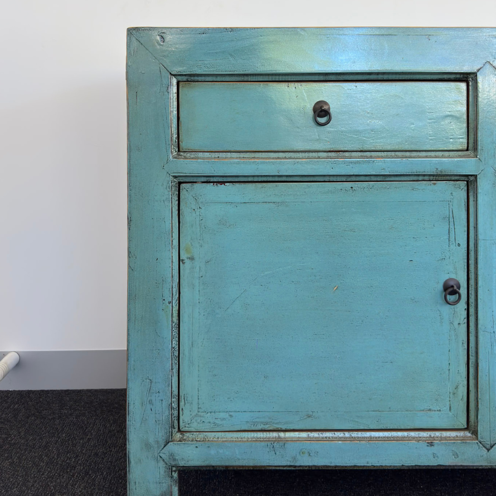 3 Drawer 3 Door Teal Buffet | Painted