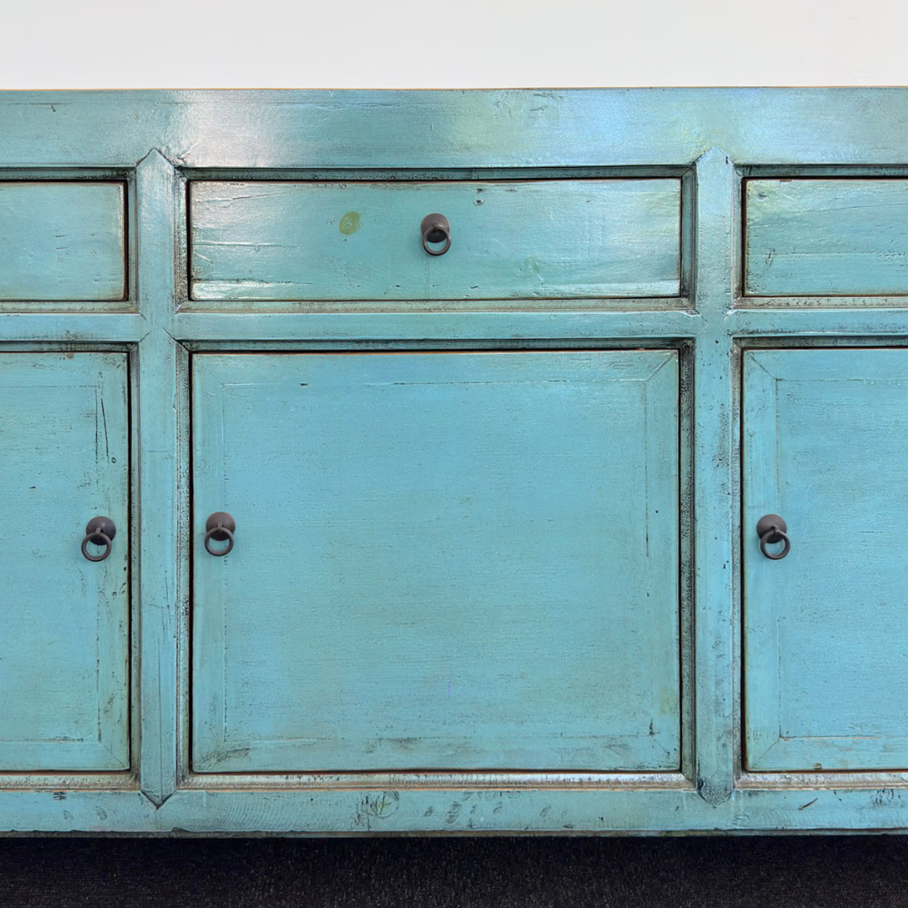 3 Drawer 3 Door Teal Buffet | Painted