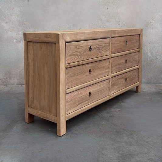 6 Drawer Cabinet | Light Brown