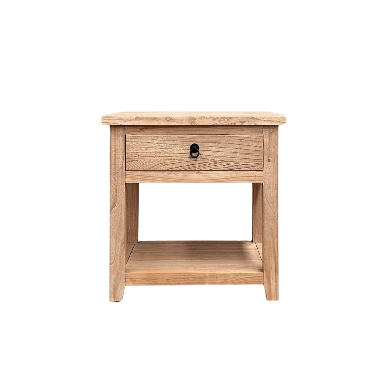 1 Drawer No Door Overhang Bedside with Shelf | Natural