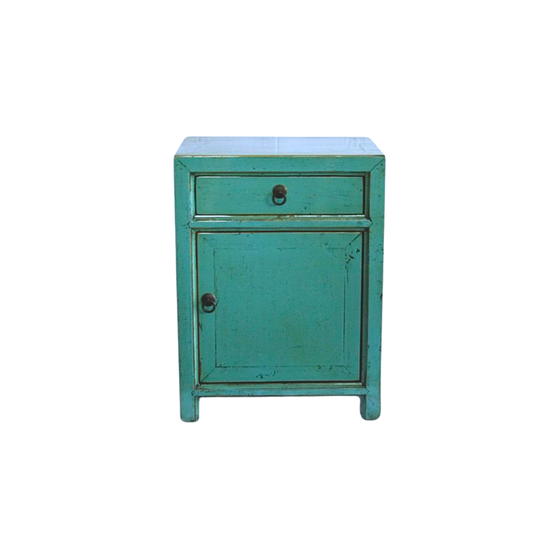 Lacquered Elm Bedside Teal_Asian Tide_Wholesale Furniture Supplier