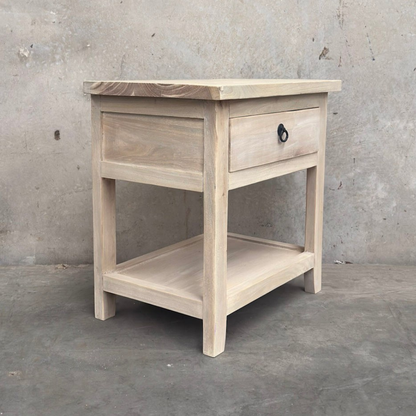 1 Drawer No Door Overhang Bedside with Shelf | Ceruse