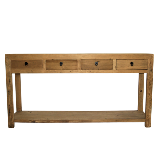 4 Drawer Console with Shelf Asian Tide