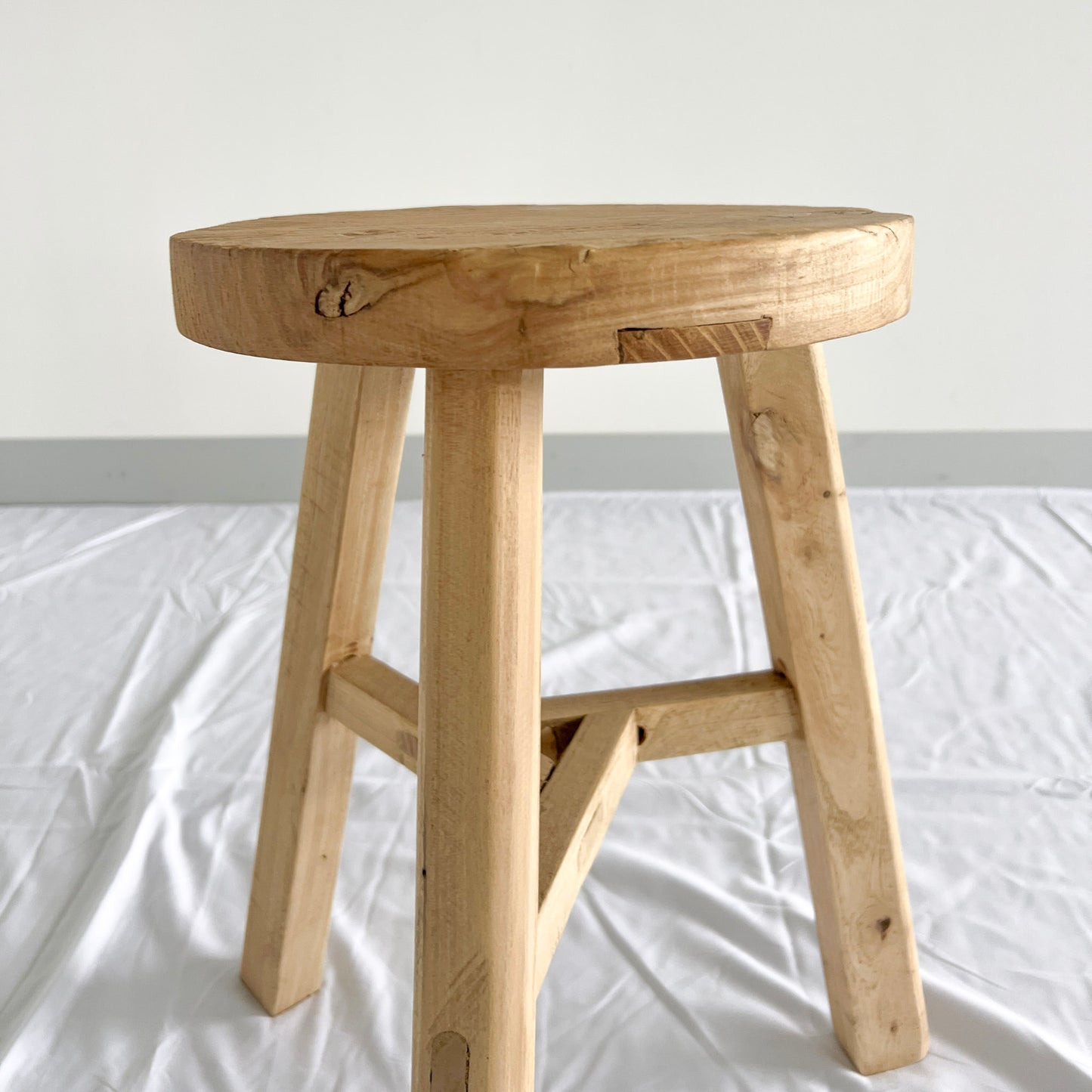 Low Round Elm Stool | Reclaimed