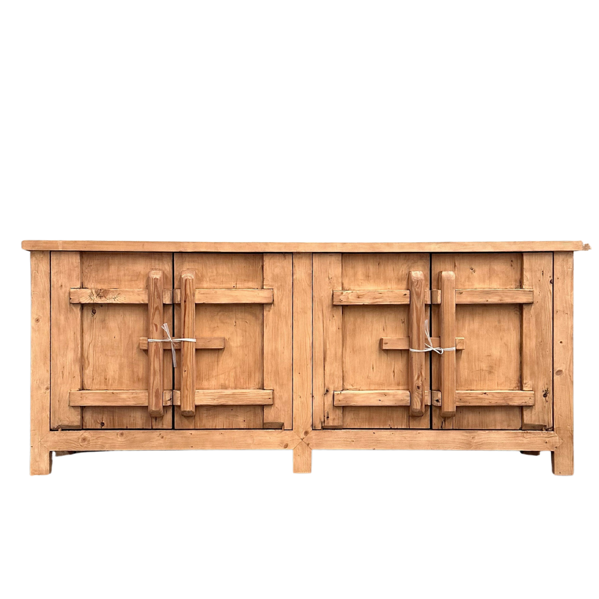 4 Door Rustic Timber Cabinet with Antique Village Doors – Asian Tide