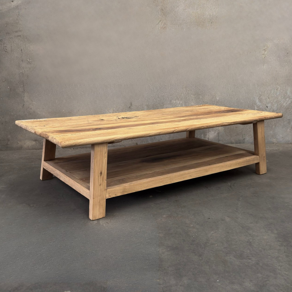 Standard Coffee Table with Shelf (180) | Rustic