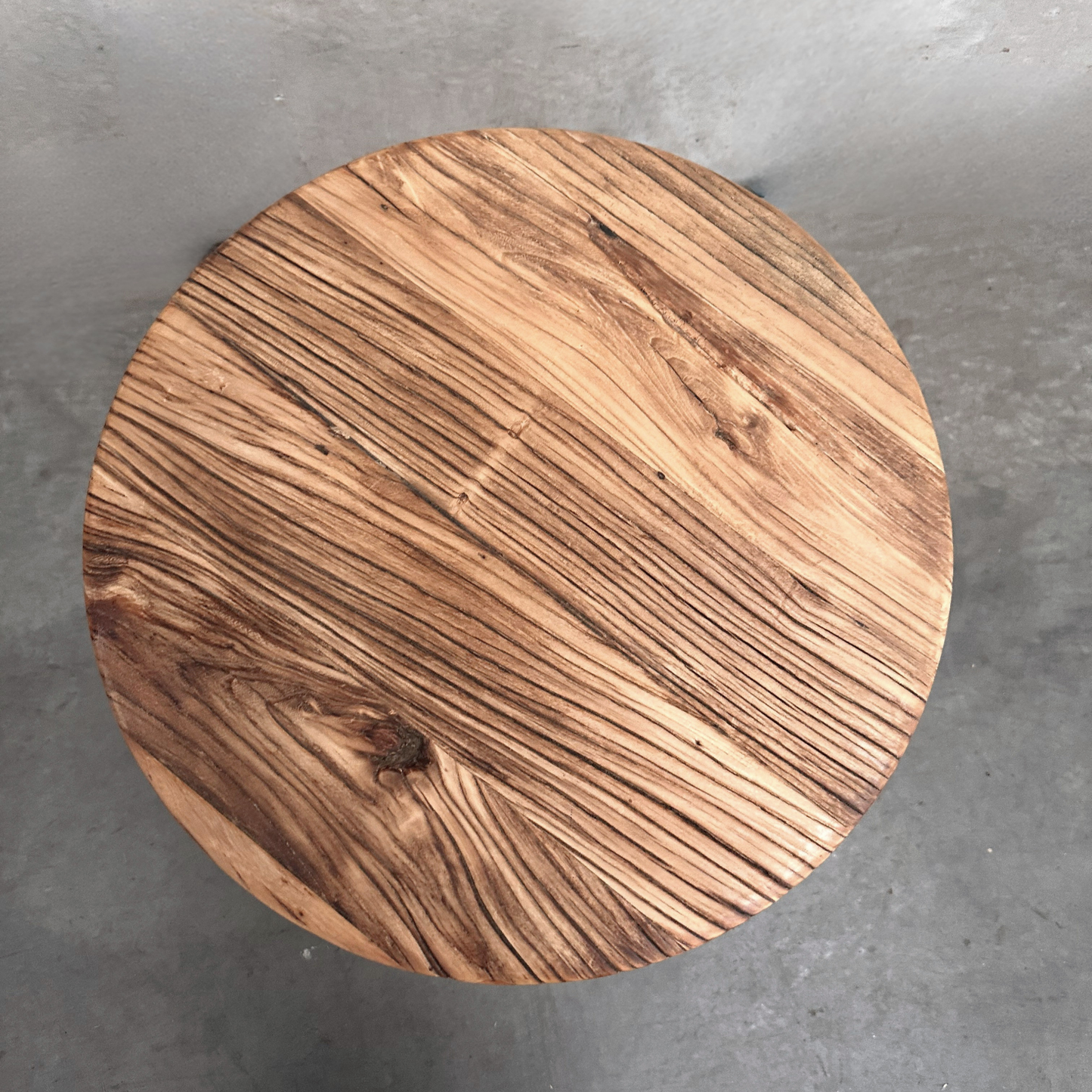 Round Panelled Side Table (50) | Rustic