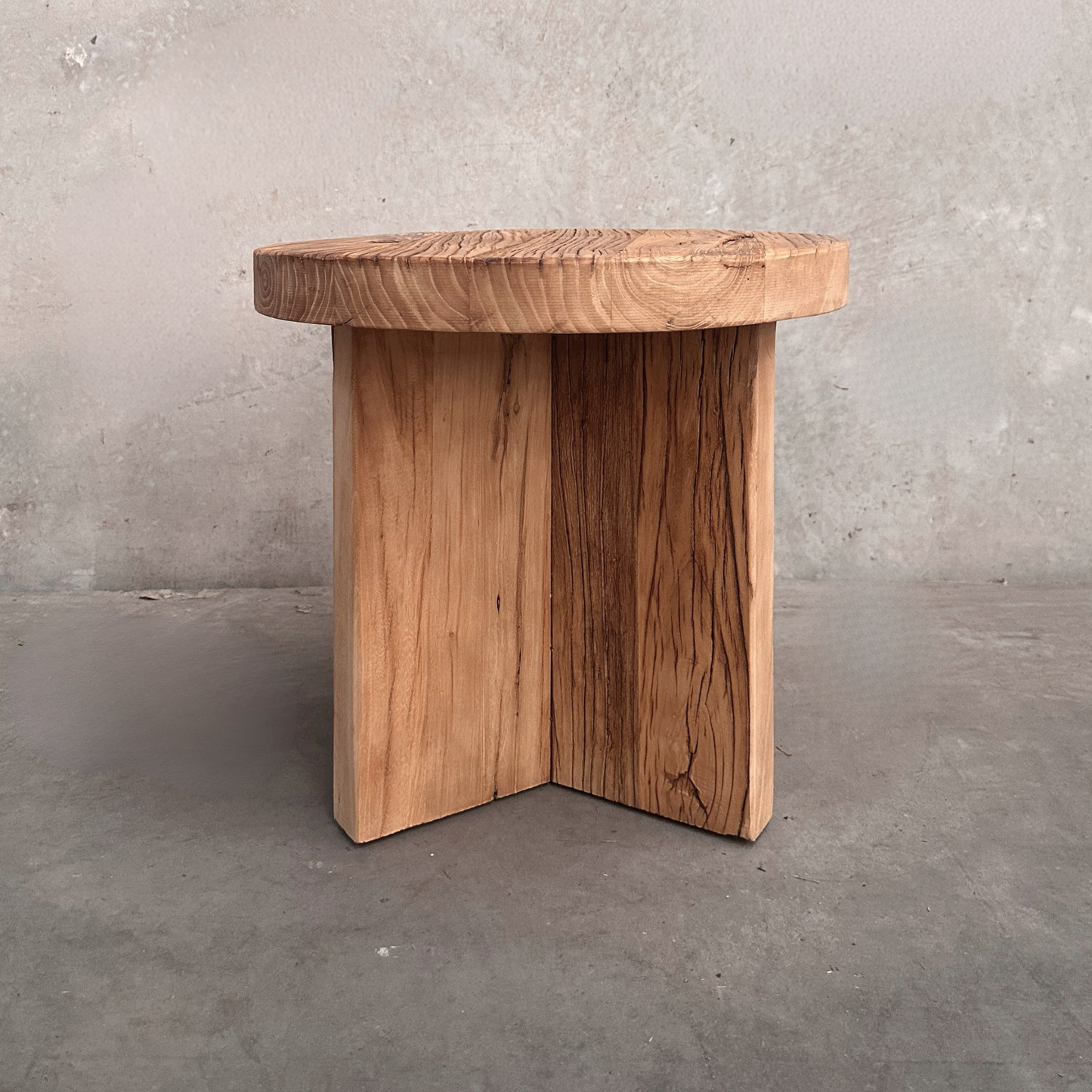 Round Panelled Side Table (50) | Rustic