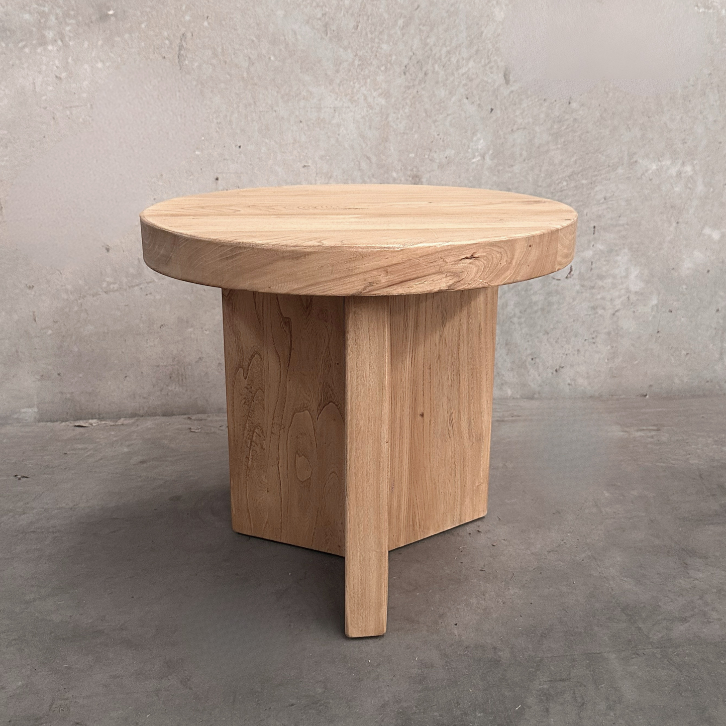 Round Panelled Side Table (50) | Natural