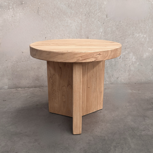 Round Panelled Side Table (50) | Natural