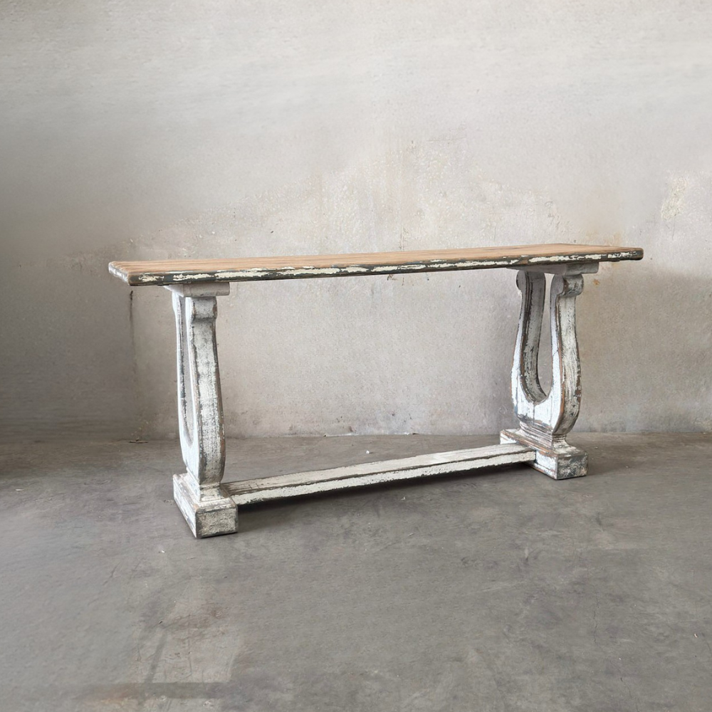 White Painted French Console