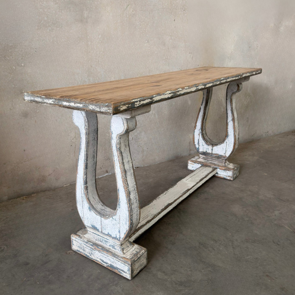White Painted French Console