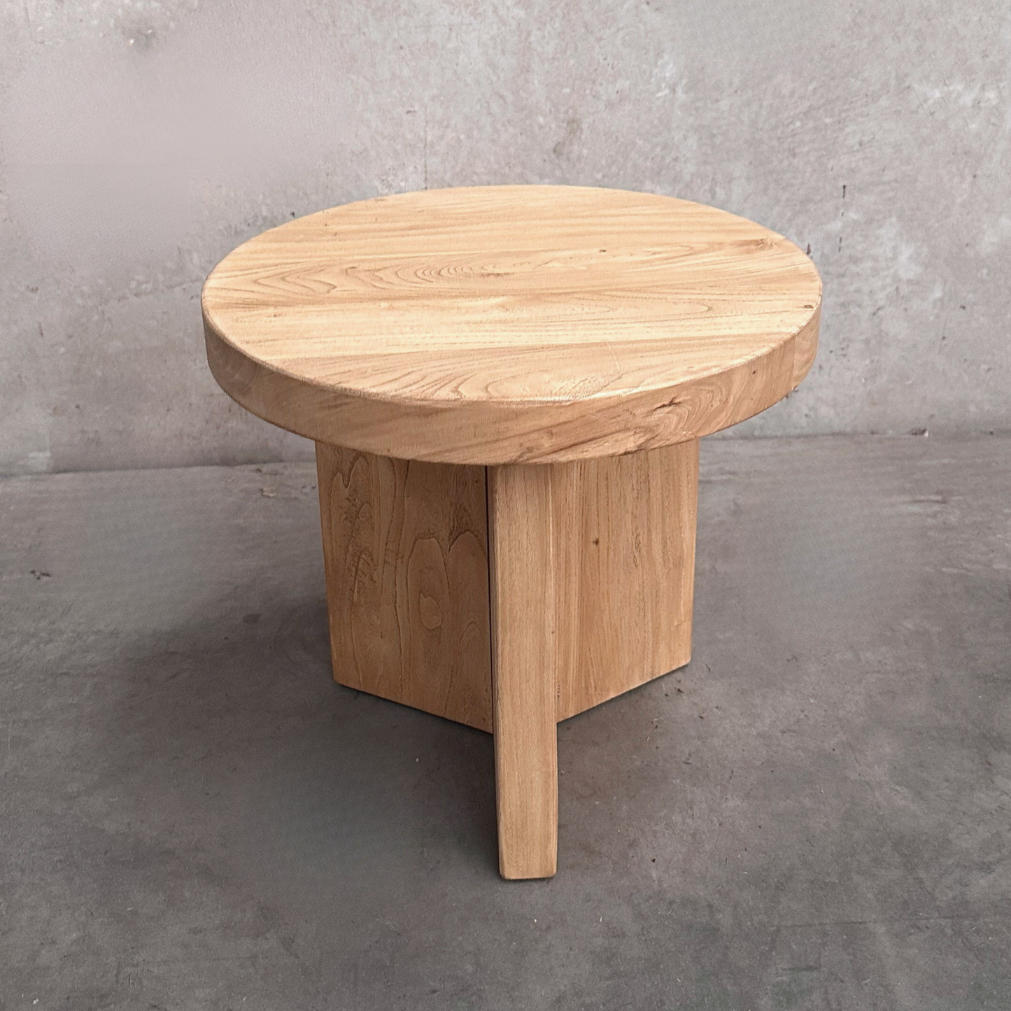 Round Panelled Side Table (50) | Natural