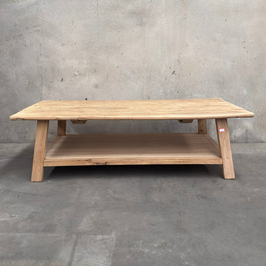 Elm Coffee Table with Shelf 1.6m | Reclaimed