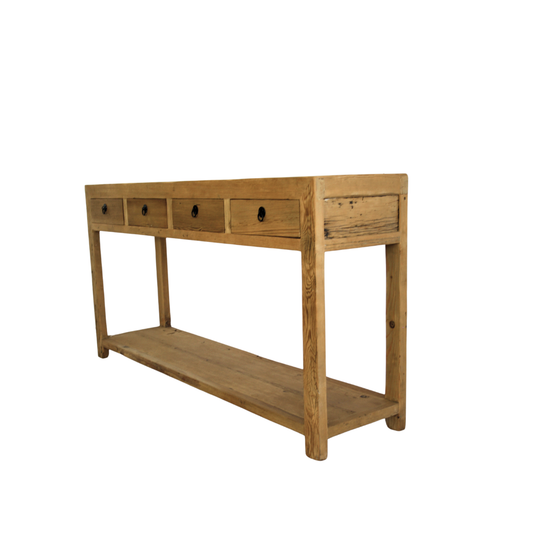 4 Drawer Console with Shelf Asian Tide