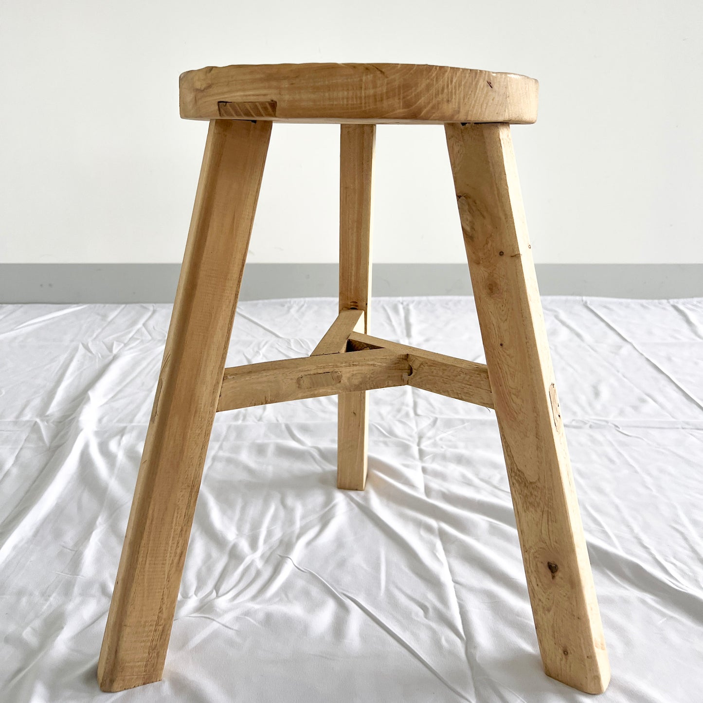 Low Round Elm Stool | Reclaimed