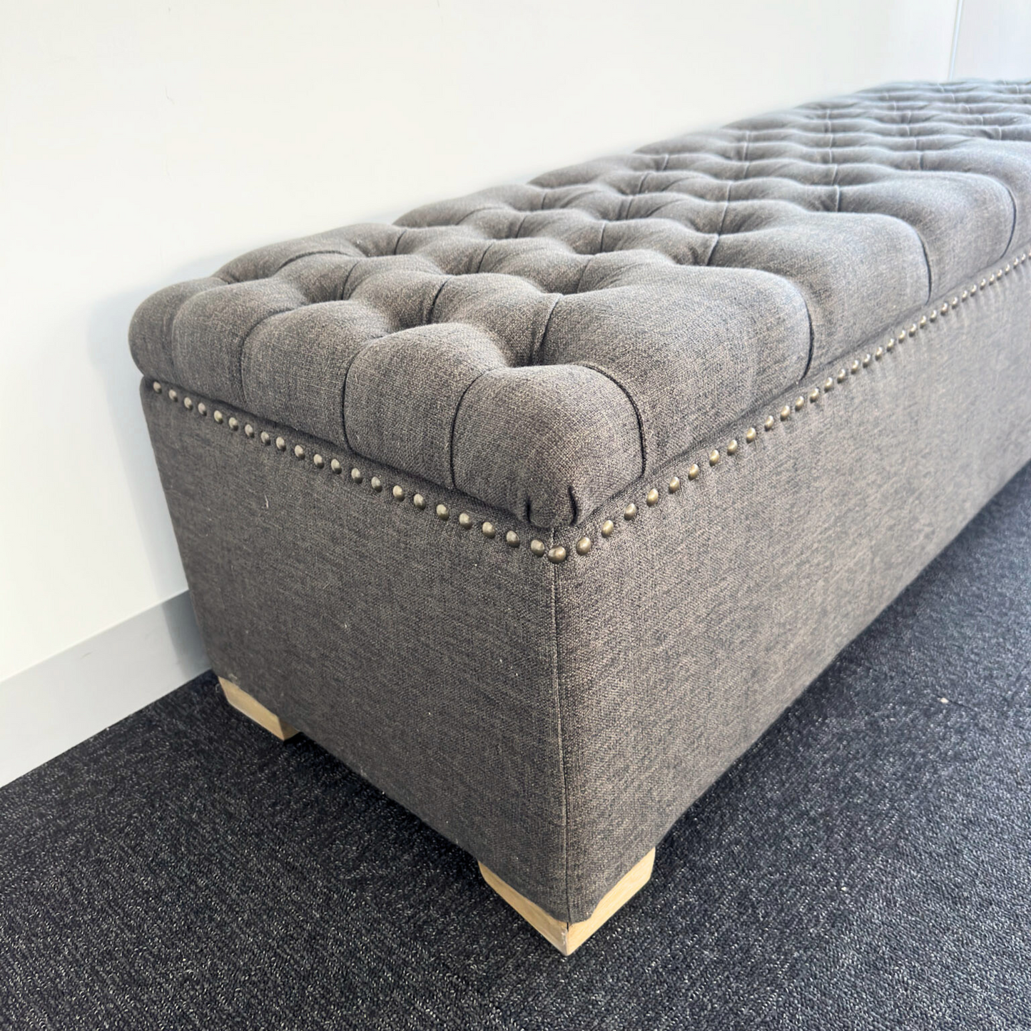Sussex Ottoman with Storage | Charcoal