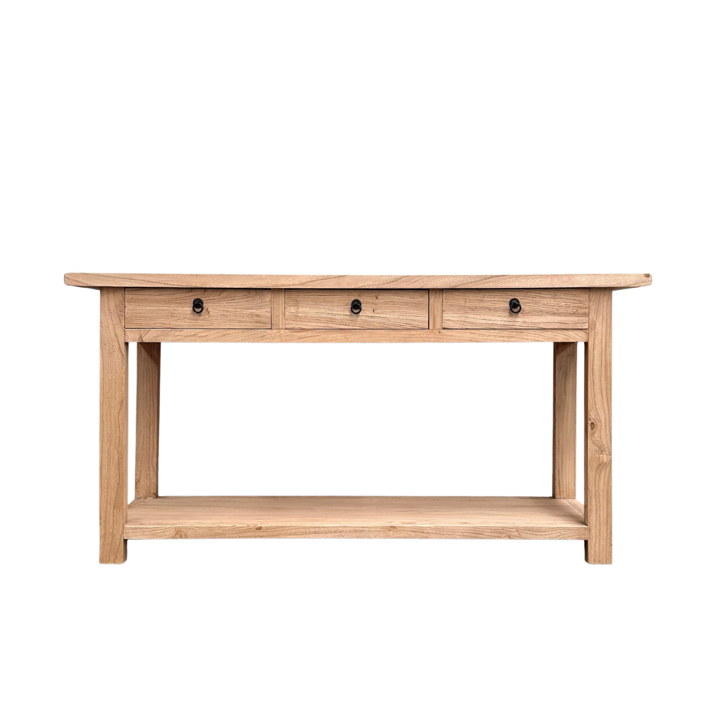 3 Drawer Console Overhang with Shelf | Natural