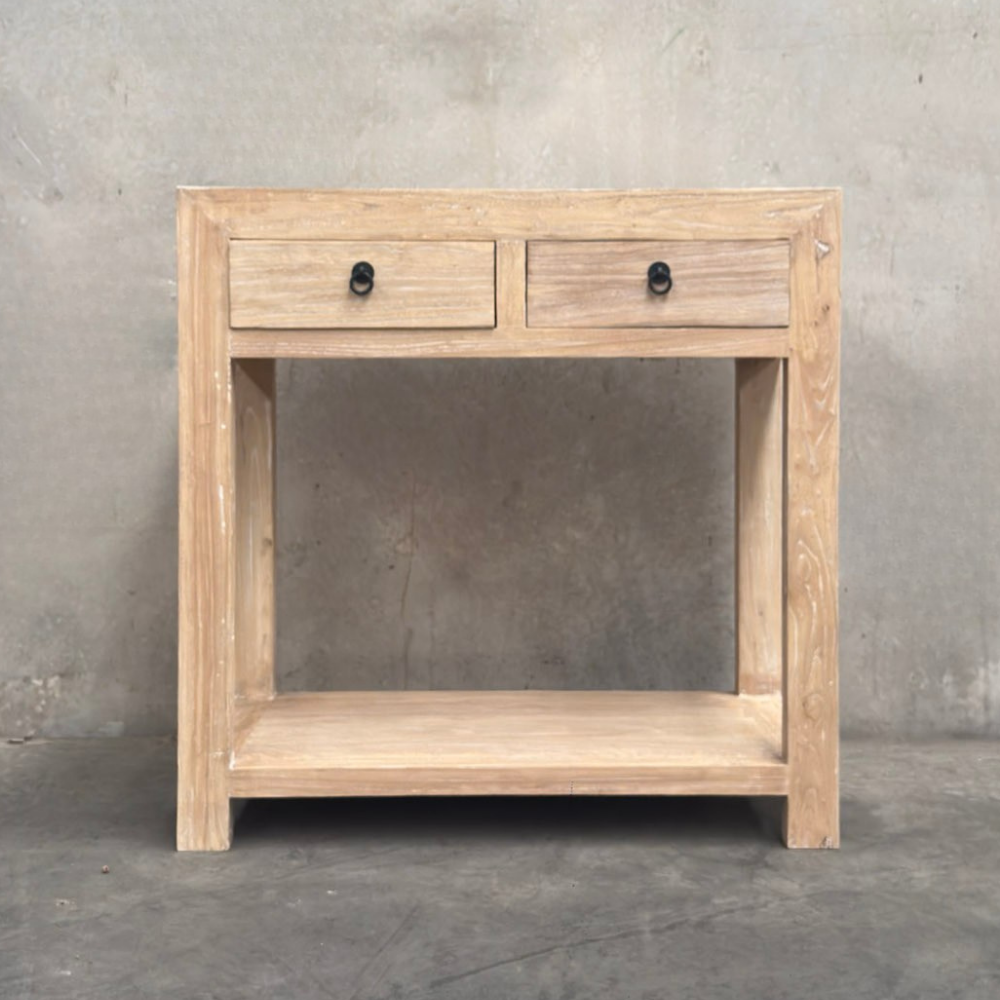2 Drawer Console Square | Ceruse